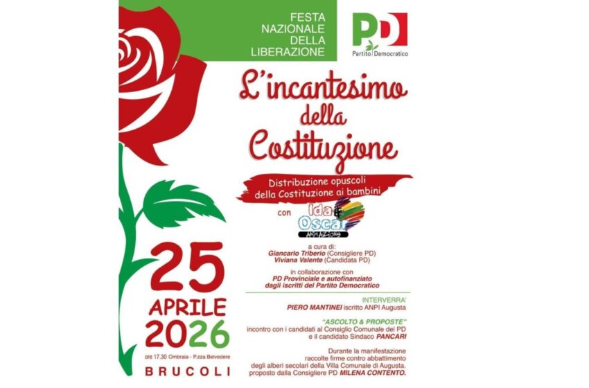  Augusta. 25 Aprile, l’indignazione del Pd: “Il Comune celebra con una sagra una ricorrenza così importante”