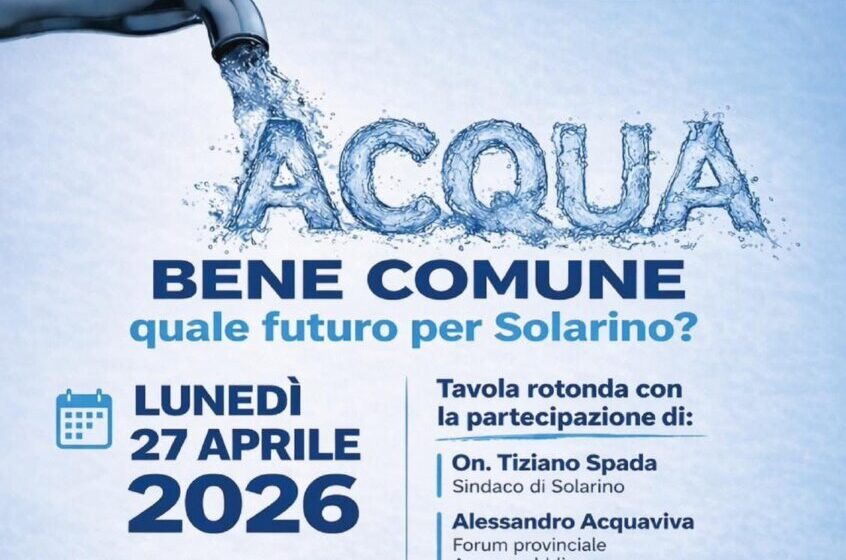  “Acqua bene comune”, tavola rotonda a Solarino: confronto sul futuro del servizio idrico