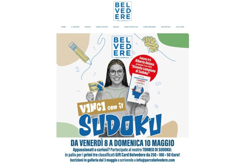  Vinci con il Sudoku: al Parco Commerciale Belvedere 2 giorni di sfide di logica, in palio Gift Card