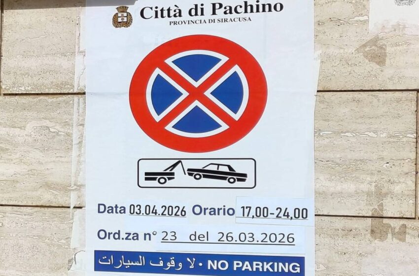  Cartelli di divieto di sosta anche in arabo. La scelta dell’amministrazione di Pachino
