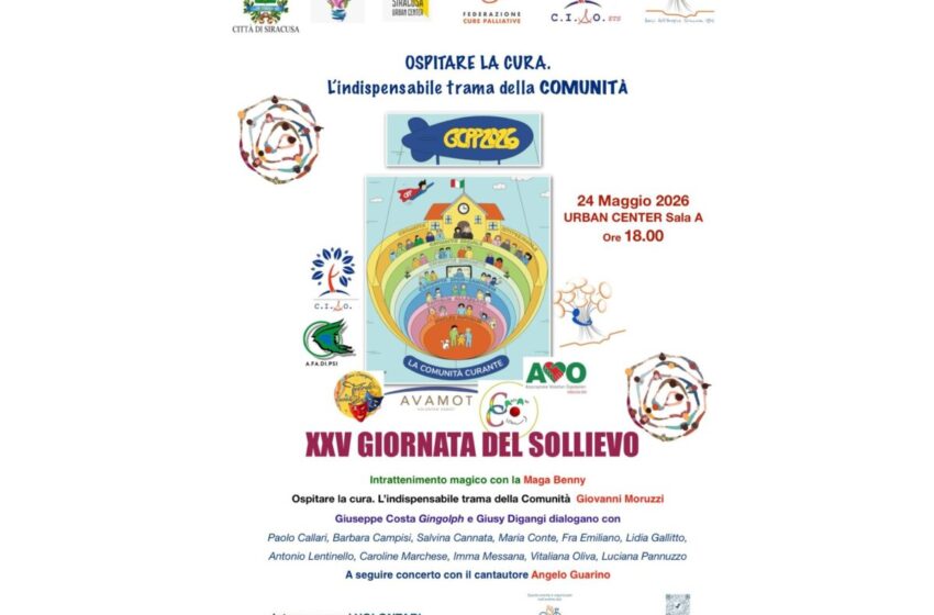  Giornata Nazionale del Sollievo, domenica l’appuntamento all’Urban Center: “Ospitare la cura”