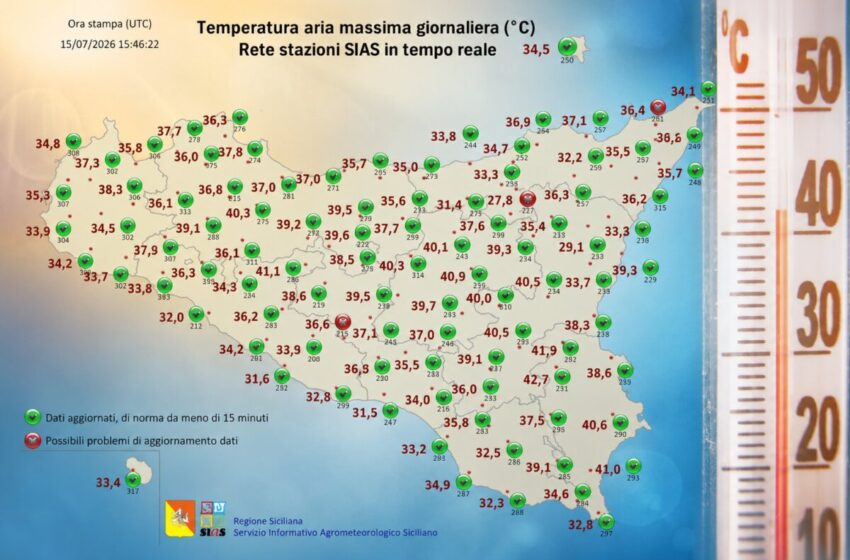  Ondata di calore, Siracusa è la provincia più rovente della Sicilia: Francofonte record con 42,7°C