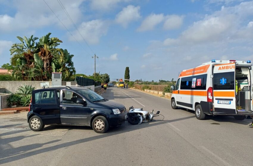  Grave incidente in zona Milocca, scontro auto-moto due feriti, intervento dell’elisoccorso