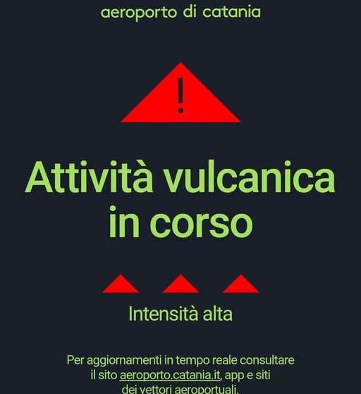  Etna, ancora disagi per chi vola: sospensione degli arrivi fino alle 19:00