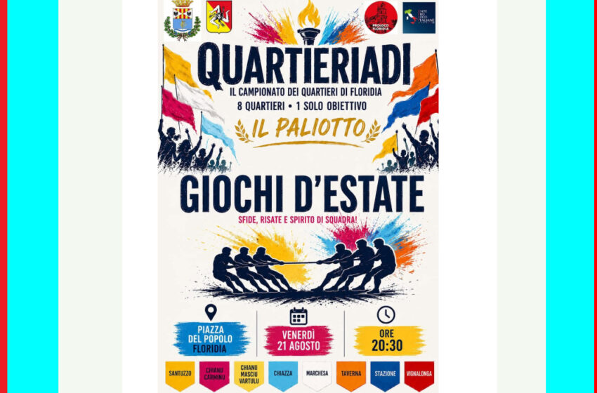  Stasera “Giochi d’Estate” tra i quartieri di Floridia: sfide, risate spirito di squadra