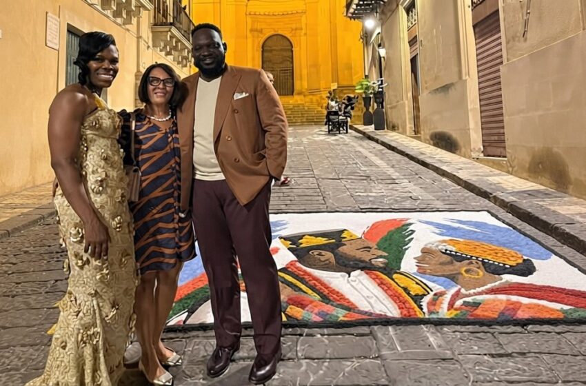  Matrimonio da favola a Noto: imprenditori nigeriani scelgono i Maestri Infioratori per un’opera d’arte in sale