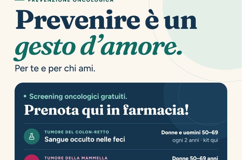  Screening per i tumori femminili prenotabili anche in farmacia: accordo Asp-Federfarma